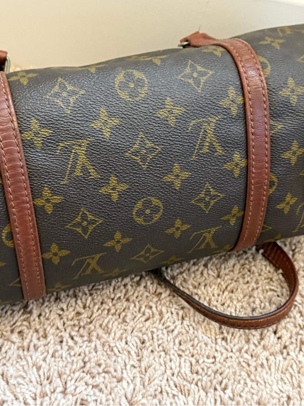 Louis Vuitton Monogram Papillon 30 Vintage Handbag w Pouch Brown Canvas - Picture 4 of 11